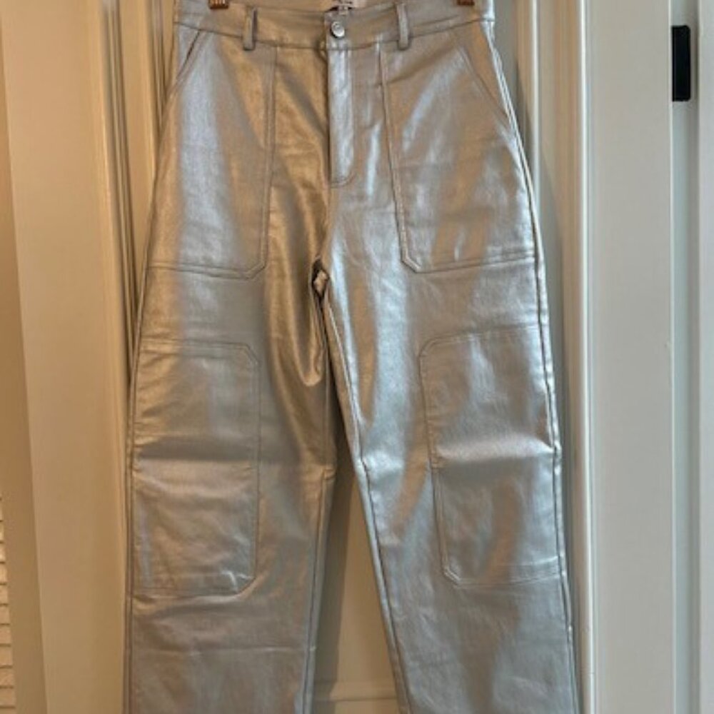 "Edit by Nine" Silver Metallic Pants - Size Small